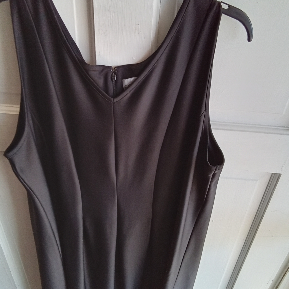 CATHRINES Plus Size 22/24 Black Sleeveless Midi Laser Cut Pattern Dress